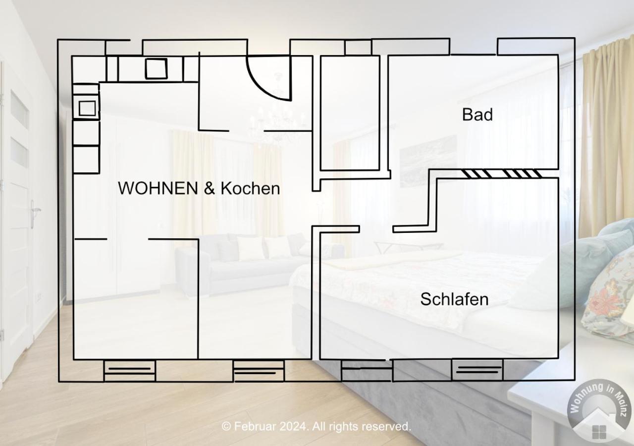 Schoene Wohnung In Beliebte Stadtteil Von Mainz Buitenkant foto